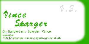 vince sparger business card